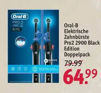 Rossmann Oral-b Elektrische Zahnbürste Pro2 2900 Black Edition Doppelpack Angebot