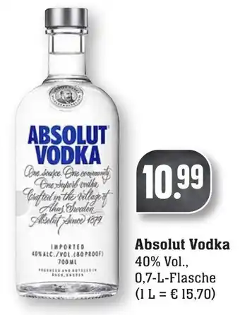 nah & gut Absolut Vodka 0,7L Angebot