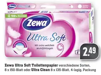 nah & gut Zewa Ultra Soft Toilettenpapier oder Ultra Clean Angebot