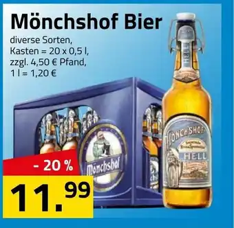 Logo Getränkemarkt Mönchshof Bier 20x0,5L Angebot