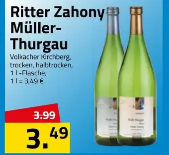 Logo Getränkemarkt Ritter Zahony Müller Thurgau 1L Angebot