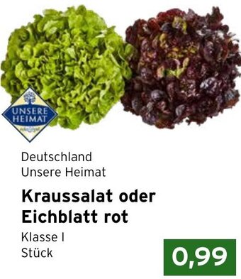 CAP Markt Deutschland Unsere Heimat Kraussalat oder Eichblatt rot Angebot