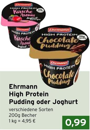 CAP Markt Ehrmann High Protein Pudding oder Joghurt 200 g Becher Angebot