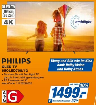 expert Techno Land PHILIPS OLED TV 65OLED708/12 Angebot