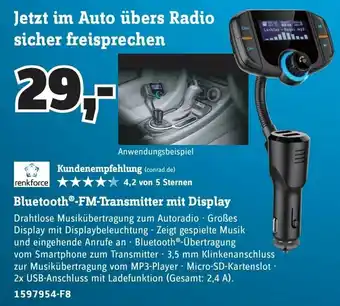 Conrad Renkforce Bluetooth FM Transmitter mit Display Angebot