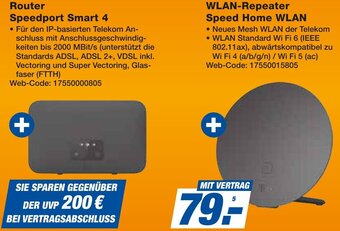 expert Techno Land Router Speedport Smart 4 oder WLAN-Repeater Speed Home WLAN Angebot