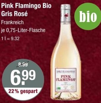 V Markt Pink Flamingo Bio Gris Rosé 0,75 Liter Flasche Angebot