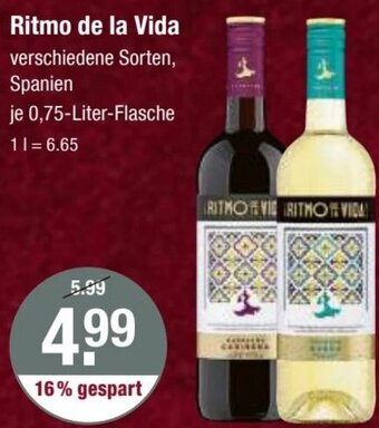 V Markt Ritmo de la Vida 0,75 Liter Flasche Angebot