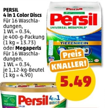 PENNY PERSIL 4 in 1 Color Discs 400 g oder Megaperls 1,12 kg Beutel Angebot