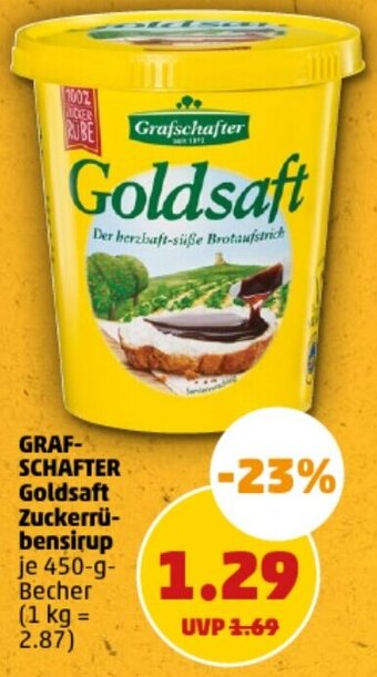 PENNY GRAFSCHAFTER Goldsaft Zuckerrübensirup 450 g Becher Angebot