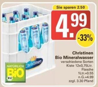 WEZ Christinen Bio Mineralwasser 12x0,75Ltr. Angebot