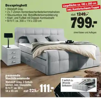 Repo Markt Boxspringbett oder Nachtkommode Angebot