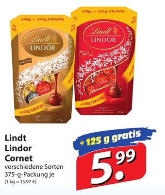 Famila Nord Ost Lindt Lindor Cornet 375 g Angebot