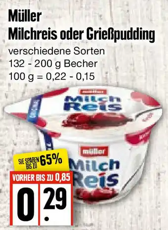 Edeka Frischemarkt Müller Milchreis oder Grießpudding 132-200g Becher Angebot