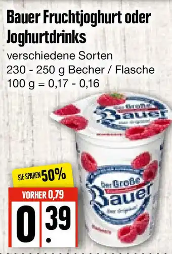 Edeka Frischemarkt Bauer Fruchtjoghurt oder Joghurtdrinks 230/250g Becher Angebot