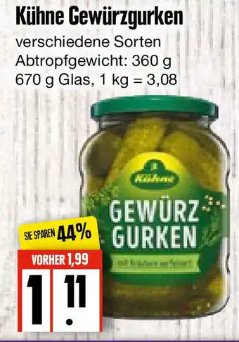 Edeka Frischemarkt Kühne Gewürzgurken 670g Angebot