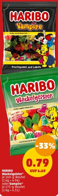 PENNY HARIBO Wackelgeister 160-g-Beutel oder Vampire 175-g-Beutel Angebot