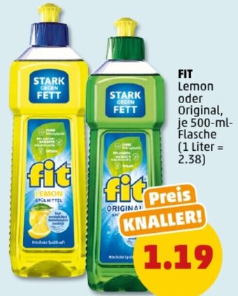 PENNY FIT Lemon oder Original 500-ml-Flasche Angebot