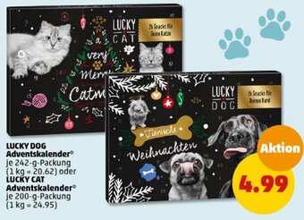 PENNY LUCKY DOG Adventskalender 242 g Packung oder LUCKY CAT Advenskalender 200 g Packung Angebot