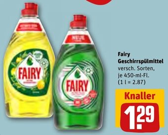 REWE Fairy Geschirrspülmittel 450-ml-Fl. Angebot