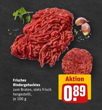 REWE Frisches Rindergehacktes 100 g Angebot