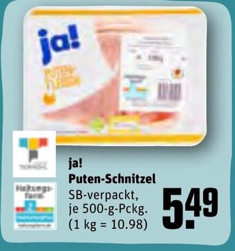 REWE ja! Puten-Schnitzel 500-g-Pckg. Angebot