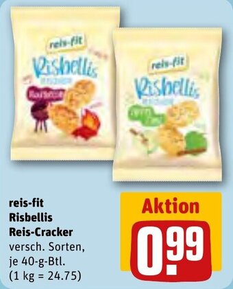 REWE reis-fit Risbellis Reis-Cracker 40 g Btl. Angebot