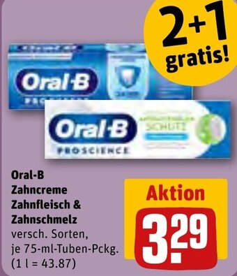 REWE Oral-B Zahnfleisch & Zahnschmelz 75 ml Tuben Pckg. Angebot