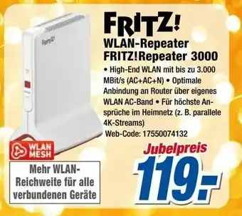 Expert Klein WLAN Repeater FRITZ! Repeater 3000 Angebot