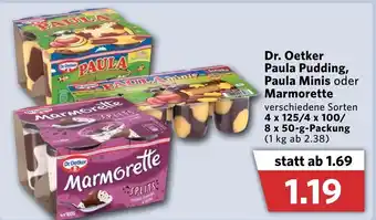 Combi Dr. Oetker Paula Pudding, Paula Minis oder marmorette Angebot