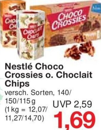 Jawoll Nestlé Choco Crossies o. Choclait Chips 140/150/115 g Angebot