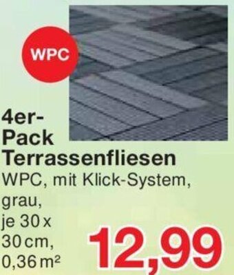 Jawoll 4er Pack Terrassenfliesen WPC Angebot