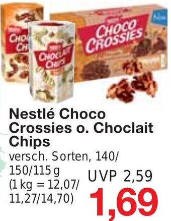 Wiglo Wunderland Nestlé Choco Crossies o. Choclait Chips 140/150/115 g Angebot