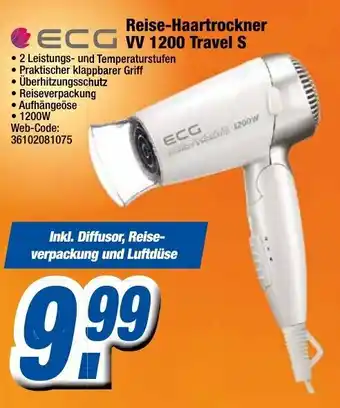 K+B Expert ECG Reise Haartrockner  VV 1200 Travel S Angebot