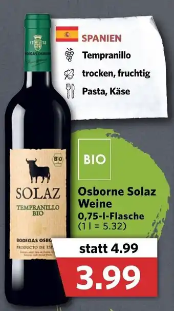 Combi Osborne Solaz Weine 0,75l Angebot