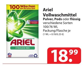 Famila Nord Ost Ariel Vollwaschmittel Pulver, Pods oder flüssig 100/76 WL Angebot