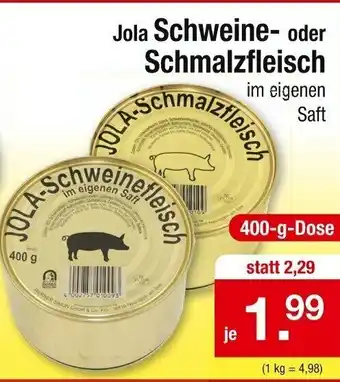 Zimmermann Jola Schweine oder Schmalzfleisch 400g Angebot