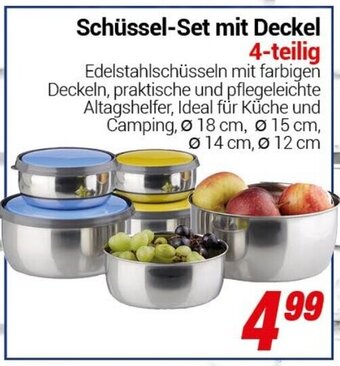 CENTERSHOP Schüssel-Set mit Deckel 4-teilig Angebot