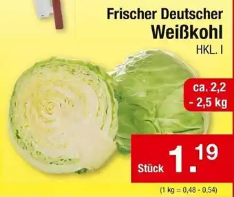 Zimmermann Frischer Deutscher Weißkohl Angebot