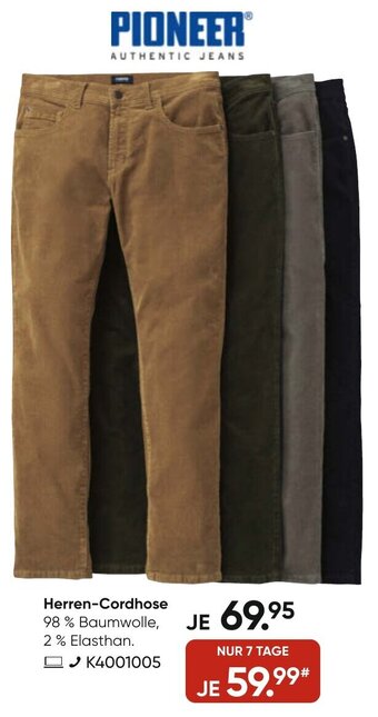 Galeria PIONEER Herren-Cordhose Angebot