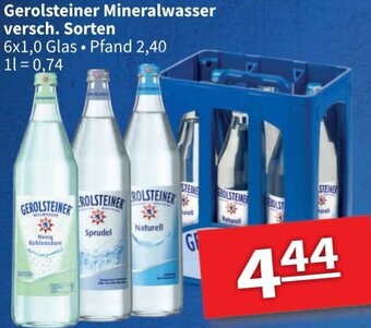 Anderl Getränke Gerolsteiner Mineralwasser 6x1,0 L Glas Angebot