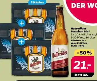 NETTO Hasseröder Premium  Pils 3 x 20 x 0,5 L Angebot