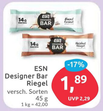 Budni ESN Designer Bar Riegel versch. Sorten 45 g Angebot