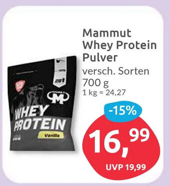 Budni Mammut Whey Protein Pulver versch. Sorten 700 g Angebot