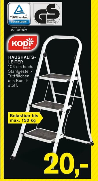 KODi KODI basic HAUSHALTS-LEITER 104 cm hoch. Angebot