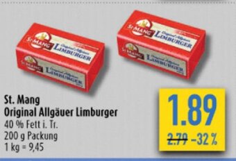 diska St. Mang Original Allgäuer Limburger 200g Angebot