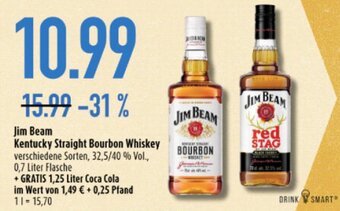 diska Jim Beam Kentucky Straight Bourbon Whiskey 700ml Angebot