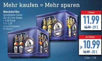 diska Mönchshof Bier 20*500ml Angebot