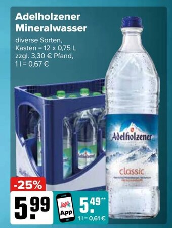 Logo Getränkemarkt Adelholzener Mineralwasser 12*750ml Angebot