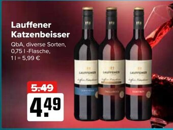 Logo Getränkemarkt Lauffener Katzenbeisser QbA, diverse Sorten, 750ml Angebot